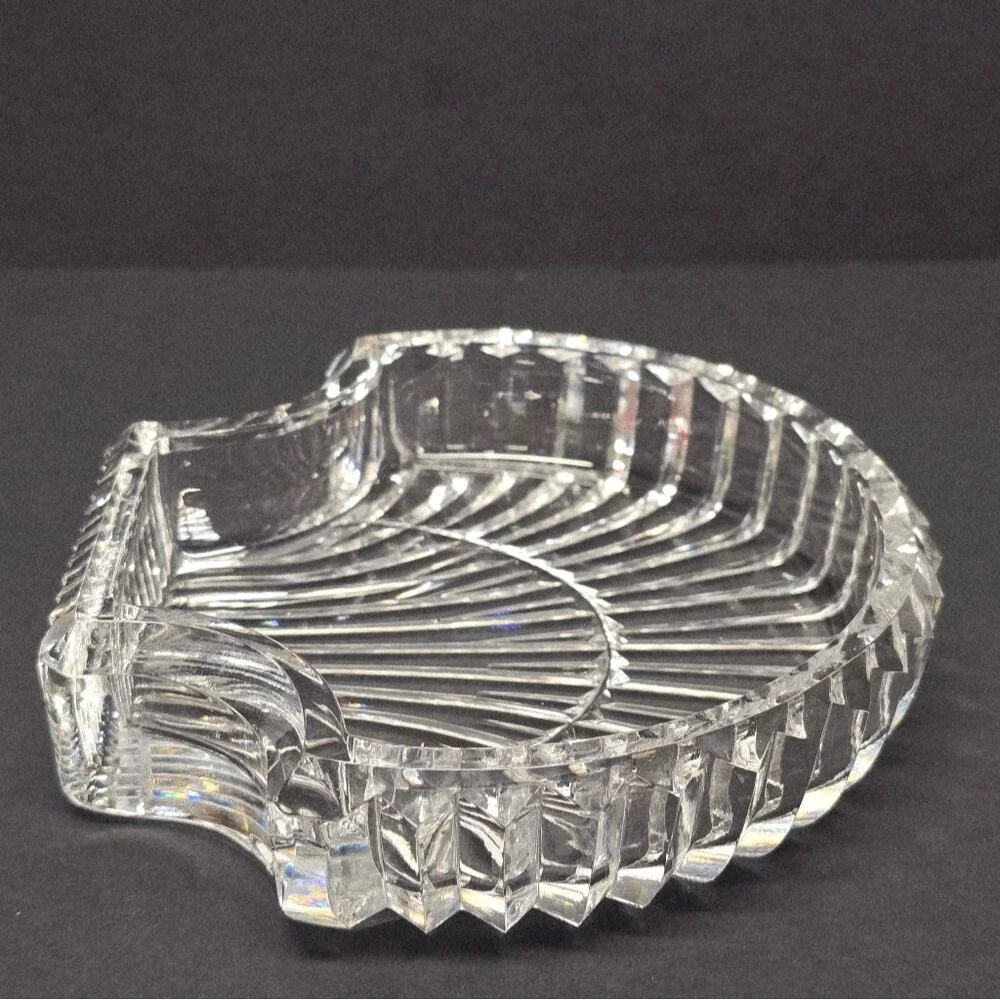 Vintage Waterford Crystal Scalloped Sea Shell Jewelry Trinket Vanity Dish